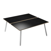 Scrivania Skinny Metal a 2 postazioni contrapp - 160 x 166 cm - bianco-nero venato - Artexport - 6403B-DJA-8C-AM - DMwebShop
