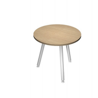Tavolo riunione tondo Skinny Metal - Ø 80 cm - bianco-rovere - Artexport - 6408-DJA-C-AM - DMwebShop