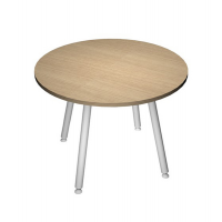 Tavolo riunione tondo Skinny Metal - Ø 100 cm - bianco-rovere - Artexport - 6410-DJA-C-AM - DMwebShop