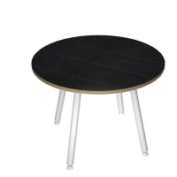 Tavolo riunione tondo Skinny Metal - Ø 100 cm - bianco-nero venato - Artexport - 6410-DJA-8C-AM - DMwebShop