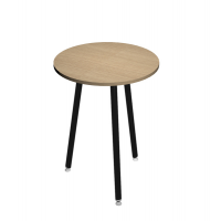 Tavolo alto tondo Skinny Metal - Ø 80 x H105 cm - nero-rovere - Artexport - 6408-DJD-C-AQ - DMwebShop