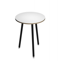 Tavolo alto tondo Skinny Metal - Ø 80 x H105 cm - nero-bianco - Artexport