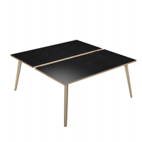 Scrivania Woody a 2 postazioni contrap - 140 x 166 cm - rovere-nero venato - Artexport - 6402B-DKA-8C - DMwebShop