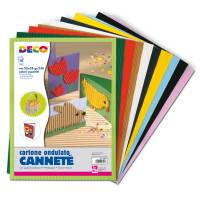 Cartoncino ondulato Cannete' - 25 x 35 cm - colori assortiti - conf. 10 fogli - Deco - 2200 - 8004957026412 - DMwebShop