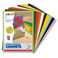Cartoncino ondulato Cannete' - 25 x 35 cm - colori assortiti - conf. 10 fogli - Deco - 2200 - 8004957026412 - DMwebShop