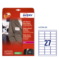 Etichette per tessuto in seta acetata - L4784-20fg - 27 etichette per foglio - 63,5 x 29,6 cm - Avery - L4784-20 - 5014702821004 - DMwebShop