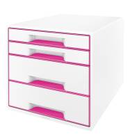 Cassettiera 4 cassetti bianco-rosa cube - Leitz - 52132023 - 4002432115341 - DMwebShop