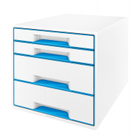 Cassettiera 4 cassetti bianco-azzurro cube - Leitz - 52132036 - 4002432115358 - DMwebShop