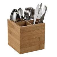 Portaposate - in bamboo - 15 x 15 x 15 cm - colore naturale - Leone - s0127 - 8024112101273 - DMwebShop