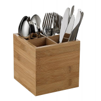 Portaposate - in bamboo - 15 x 15 x 15 cm - colore naturale - Leone - s0127 - 8024112101273 - DMwebShop