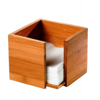 Portatovaglioli - in bamboo - 19 x 19 x 10 cm - colore naturale - Leone s0086