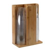 Portabicchieri - in bamboo - 21 x 11 x 30 cm - colore naturale - Leone - s0105 - 8024112101051 - DMwebShop