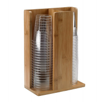Portabicchieri - in bamboo - 21 x 11 x 30 cm - colore naturale - Leone - s0105 - 8024112101051 - DMwebShop