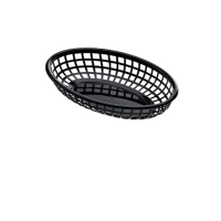 Cestino americano ovale - in plastica - 23,5 x 15 x 4,5 cm - nero - Leone t0508