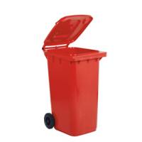 Bidone carrellato per raccolta differenziata - 240 lt - rosso - Mobil Plastic - 1/240/5-ROB - 91124A - DMwebShop