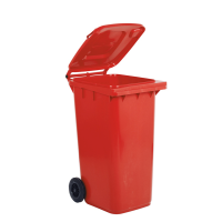 Bidone carrellato per raccolta differenziata - 240 lt - rosso - Mobil Plastic - 1/240/5-ROB - 91124A - DMwebShop