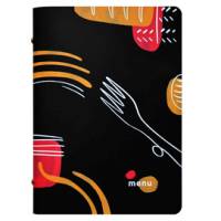 Portamenu' linea Spaghetti - A5 - 17 x 23 cm - nero - conf. 3 pezzi - Stilcasa - F360045 - 8033630026777 - DMwebShop