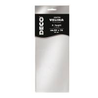 Carta velina metallizzata - 20 gr - 50 x 76 cm - argento - busta 5 fogli - Deco - 12455/2 - 8004957124569 - DMwebShop