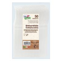 Forchette in Estabio avorio Green - conf. 50 pezzi - Dopla - 03903 - 8005090013574 - DMwebShop