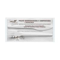 Bis posate in estabio con tovagliolo 2 veli - conf. 100 pezzi - Dopla - 03907 - 8005090013635 - DMwebShop