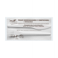 Bis posate in estabio con tovagliolo 2 veli - conf. 100 pezzi - Dopla - 03907 - 8005090013635 - DMwebShop