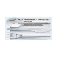 Tris posate in estabio con tovagliolo 2 veli - conf. 100 pezzi - Dopla - 03908 - 8005090013628 - DMwebShop