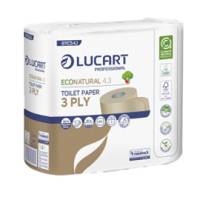 Carta igienica EcoNatural 4.3 Plastic Free - 3 veli - 270 strappi - pacco 4 rotoli - Lucart 811C54 - 811C54J - 8059399001022 - DMwebShop