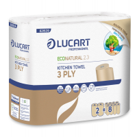 Asciugatutto EcoNatural 2.3 Plastic Free 3 veli 200 strappi pacco 2 rotoli - Lucart 821639