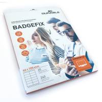 Badge adesivi Badgefix - 20 fogli con 12 badge - 46 x 105 mm - Durable - 8363-02 - 4005546727158 - DMwebShop