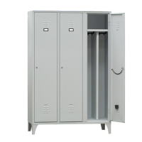 Armadio spogliatoio in metallo - 3 vani - con divisorio - 120 x 50 x 180 cm - grigio - Fasma - 717/03P/S - DMwebShop