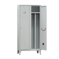 Armadio spogliatoio in metallo - 2 vani - con divisorio - 100 x 50 x 180 cm - grigio - Fasma - 214/02/AL/S - DMwebShop