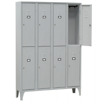 Armadio spogliatoio in metallo - 8 vani sovrapposti - 120 x 50 x 180 cm - grigio - Fasma - 116S/08/S - DMwebShop