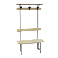 Panca in legno con alzata - a 3 posti - 150 x 40 x 185 cm - Fasma - PF/LE/S-A/1000 - DMwebShop