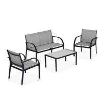 Salotto Ankara - nero-grigio - set 4 elementi - Garden Friend - S1617067 - 8023755053338 - DMwebShop