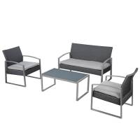 Salotto Alicante - nero-grigio - set 4 elementi - Garden Friend - S1304522 - 8023755052041 - DMwebShop