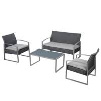 Salotto Alicante - nero-grigio - set 4 elementi - Garden Friend - S1304522 - 8023755052041 - DMwebShop