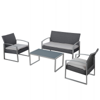 Salotto Alicante - nero-grigio - set 4 elementi - Garden Friend - S1304522 - 8023755052041 - DMwebShop