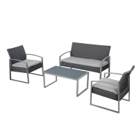 Salotto Alicante - bianco-grigio - set 4 elementi - Garden Friend S1304523