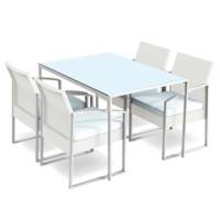 Set pranzo Bilbao - bianco-grigio - set 5 elementi - Garden Friend - S1304593 - DMwebShop
