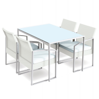 Set pranzo Bilbao - bianco-grigio - set 5 elementi - Garden Friend - S1304593 - DMwebShop
