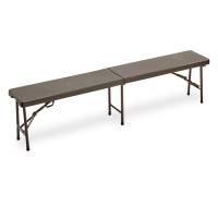 Panca pieghevole - in HDPE - 44 x 30 x 183 cm - noce - Garden Friend - P1714195 - 8023755052003 - DMwebShop