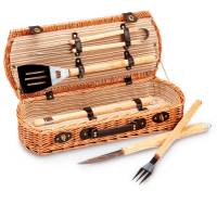 Set barbecue 5 attrezzi - in valigetta di vimini - Garden Friend C951033 - C951033/A - 8023755059675 - DMwebShop