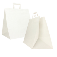 Shoppers Flat maxi - in carta kraft - 36 x 30 x 36 cm - bianco - scatola 150 pezzi - Mainetti Bags - 087417 - 8029307087417 - DMwebShop