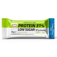 Integratore Sport e Fit Line Protein - 31 x 100 - low sugar choco cioccolato - 35 gr - Equilibra