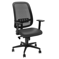 Sedia operativa Equity - schienale PP - seduta similpelle - nero - con braccioli - Unisit - EQUY19 c/bracc - 8053470179006 - DMwebShop