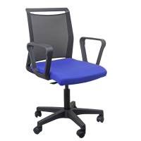 Sedia Home-Office Smart Light - schienale in rete - nero-blu - con braccioli - Unisit - LLE/BRN/EB - 8053470179433 - DMwebShop