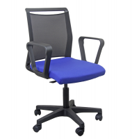 Sedia Home-Office Smart Light - schienale in rete - nero-blu - con braccioli - Unisit - LLE/BRN/EB - 8053470179433 - DMwebShop