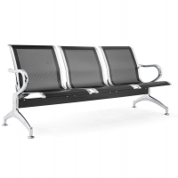 Panca attesa - 3 posti - in acciaio - nero - Serena Group - SJ840K-3 - DMwebShop