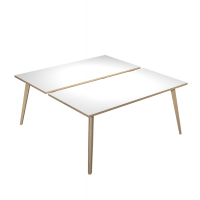 Scrivania Woody a 2 postazioni contrap - 120 x 166 cm - rovere-bianco - Artexport - 6404B-DKA-3C - DMwebShop
