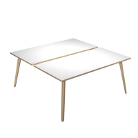 Scrivania Woody a 2 postazioni contrap - 140 x 166 cm - rovere-bianco - Artexport - 6402B-DKA-3C - DMwebShop